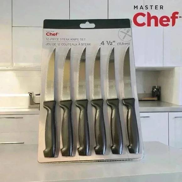 Master Chef, 12-Piece Steak Knife Set, 4 1/2’’ - Picture 1 of 6